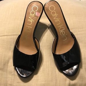 Calvin Klein peep toe heels
